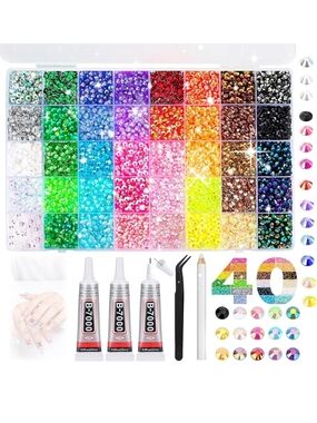 Resin Jelly Rhinestones for Bedazzling Kit, 32,000pcs 40 Colors 3mm